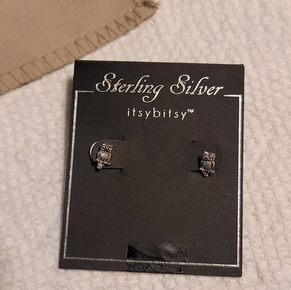 Silver owl earing